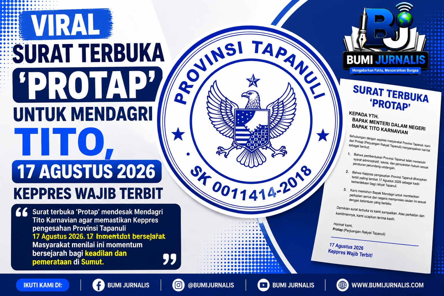 Aliansi Pemekaran Protap Kirim Surat Terbuka Ke Mendagri Tito