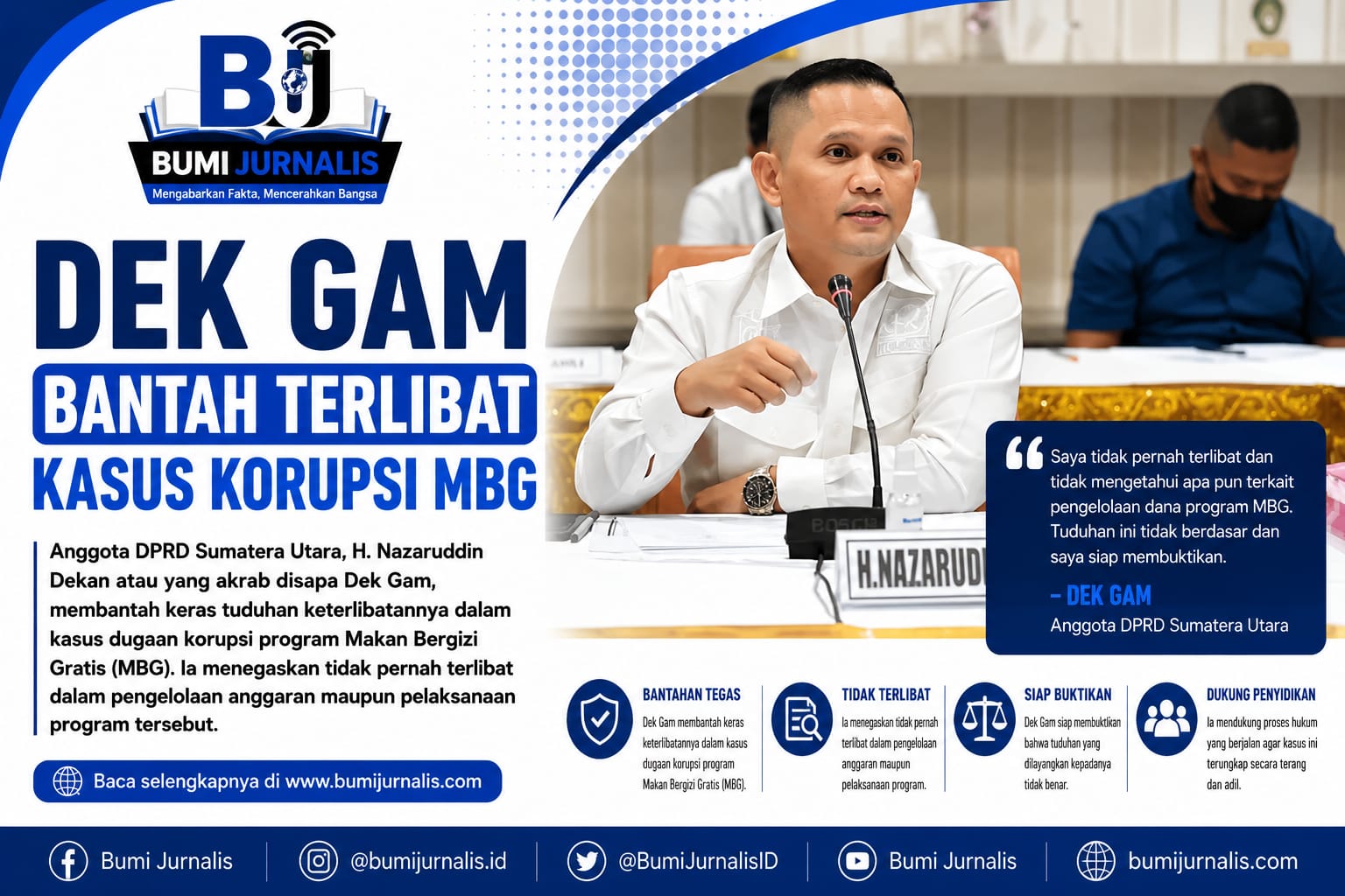 Diduga Terindikasi Korupsi Program MBG, Ini Kata Dek Gam…