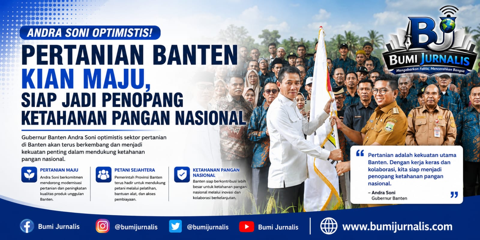 Andra Soni Optimistis! Pertanian Banten  Siap Jadi Penopang Ketahanan Pangan Nasional