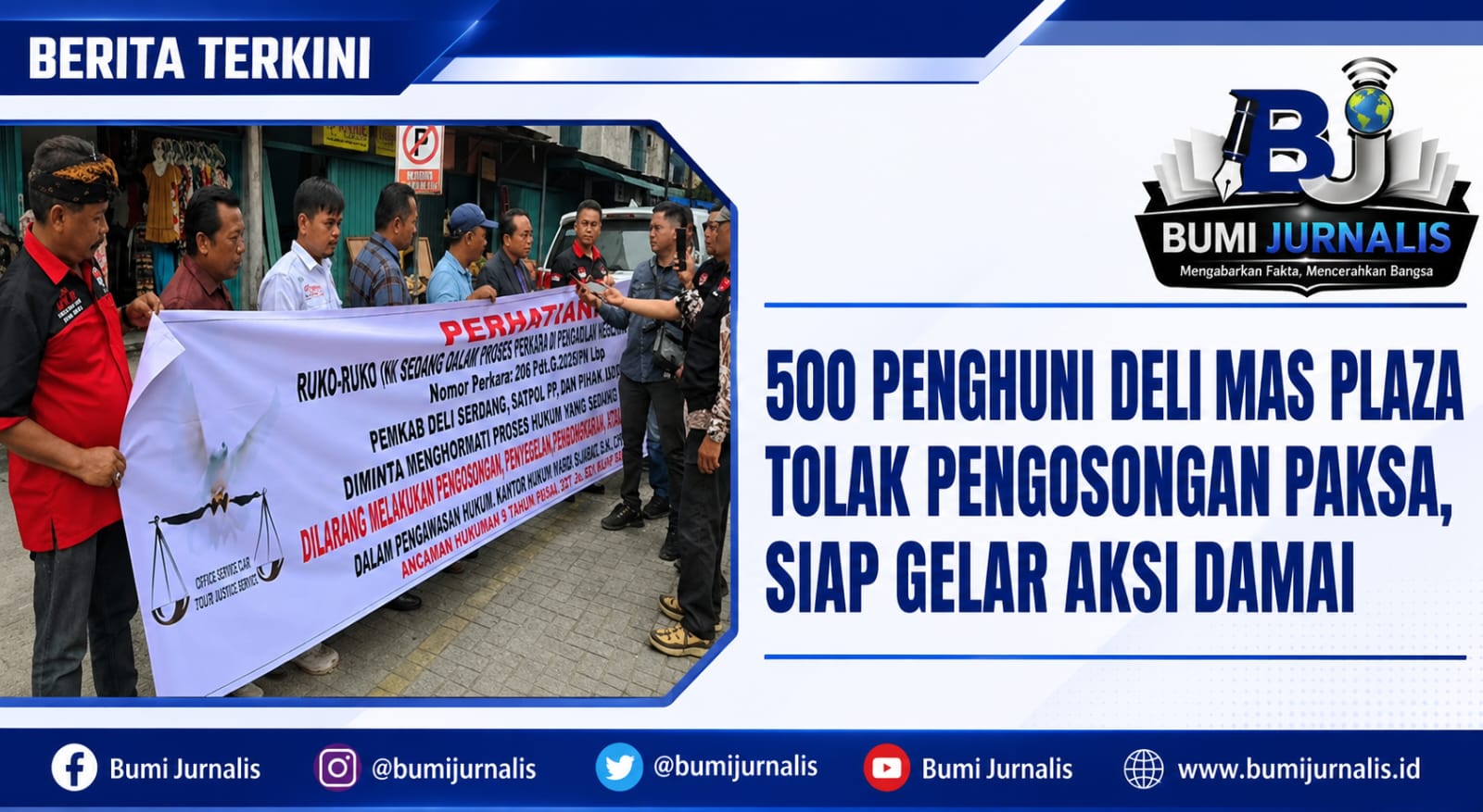 500 Penghuni Deli Mas Plaza Tolak Pengosongan Paksa, Siap Gelar Aksi Damai