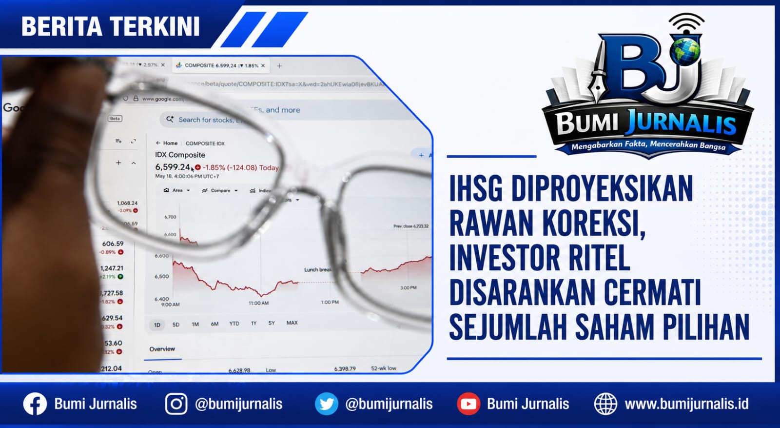 IHSG Diproyeksikan Rawan Koreksi, Investor Ritel Disarankan Cermati Sejumlah Saham Pilihan