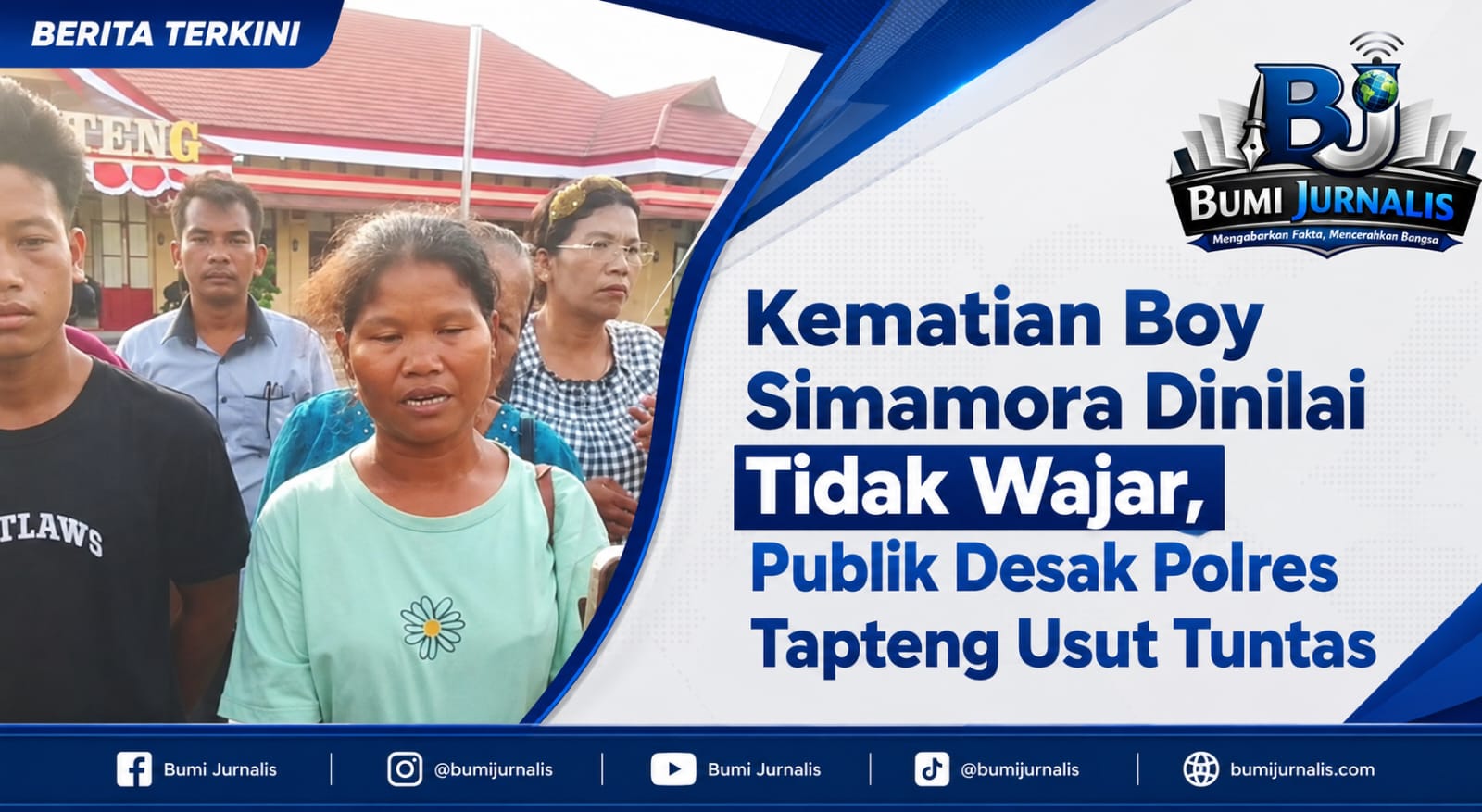 Kematian Boy Simamora Dinilai Tidak Wajar, Publik Desak Polres Tapteng Usut Tuntas